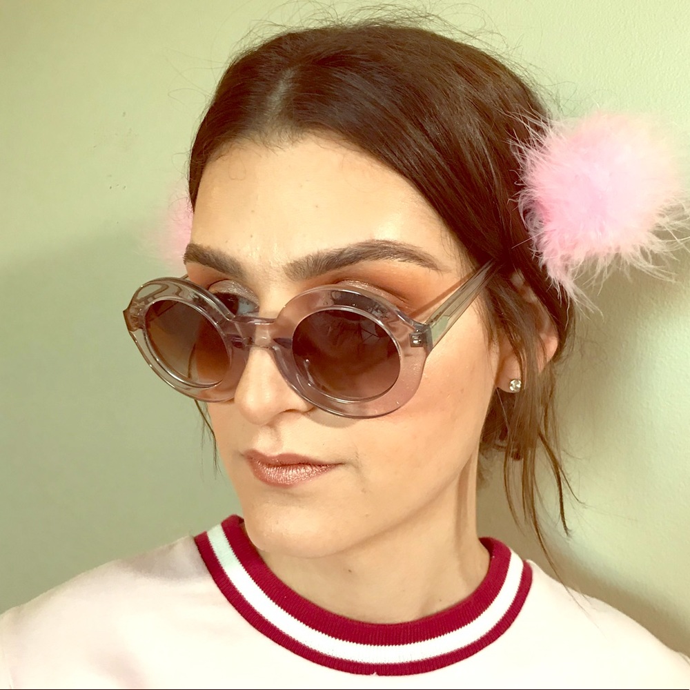 Wildfox Round Transparent Pink Sunglasses